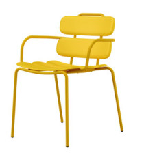 Seduta collettività Lemon - con braccioli - polipropilene - giallo - Unisit