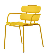 Seduta collettività Lemon - con braccioli - polipropilene - giallo - Unisit