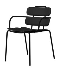 Seduta collettività Lemon - con braccioli - polipropilene - nero - Unisit