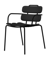 Seduta collettività Lemon - con braccioli - polipropilene - nero - Unisit