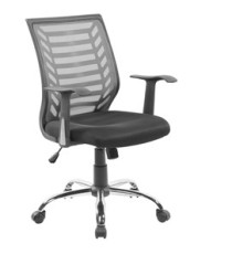 Seduta operativa Miami - con braccioli - schienale in rete grigia/seduta nero - Serena Group