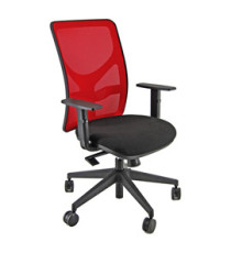 Seduta operativa Pentagon Y10 PNA - con braccioli regolabili - nero/rosso - Unisit