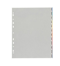 Separatore - 12 tacche personalizzabili - PP - 22x30 cm - grigio - Favorit Separatore - 12 tacche personalizzabili - PP - 22x30 cm - grigio - Favorit