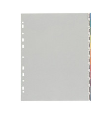 Separatore - 12 tacche personalizzabili - PP - 22x30 cm - grigio - Favorit Separatore - 12 tacche personalizzabili - PP - 22x30 cm - grigio - Favorit