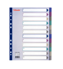 Separatore - 12 tasti - PP traslucido - A4 maxi - 24,5x29,7 cm - multicolore - Esselte