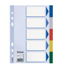 Separatore - 5 tasti colorati - PPL - A5 - multicolore - Esselte Separatore - 5 tasti colorati - PPL - A5 - multicolore - Esselte