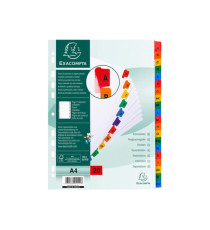 Separatore alfabetico A/Z - cartoncino bianco 160 gr - tasti colorati - A4 - Exacompta Separatore alfabetico A/Z - cartoncino bianco 160 gr - tasti colorati - A4 - Exacompta