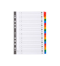 Separatore alfabetico A/Z - cartoncino bianco 160 gr - tasti colorati - A4 - Exacompta Separatore alfabetico A/Z - cartoncino bianco 160 gr - tasti colorati - A4 - Exacompta