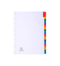 Separatore alfabetico A/Z - cartoncino bianco 160 gr - tasti colorati - A4 - Exacompta Separatore alfabetico A/Z - cartoncino bianco 160 gr - tasti colorati - A4 - Exacompta