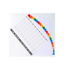 Separatore alfabetico A/Z - cartoncino bianco 160 gr - tasti colorati - A4 - Exacompta Separatore alfabetico A/Z - cartoncino bianco 160 gr - tasti colorati - A4 - Exacompta