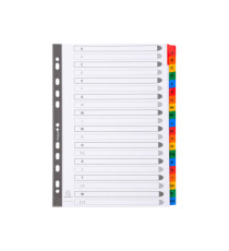 Separatore alfabetico A/Z - cartoncino bianco 160 gr - tasti colorati - A4 - Exacompta Separatore alfabetico A/Z - cartoncino bianco 160 gr - tasti colorati - A4 - Exacompta