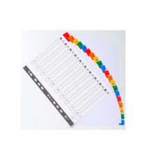 Separatore alfabetico A/Z - cartoncino bianco 160 gr - tasti colorati - A4 - Exacompta Separatore alfabetico A/Z - cartoncino bianco 160 gr - tasti colorati - A4 - Exacompta