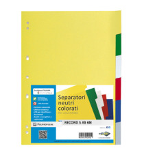 Separatore Record S - 6 tasti - PPL - 15 x 21 cm - A5 - multicolore - Sei Rota Separatore Record S - 6 tasti - PPL - 15 x 21 cm - A5 - multicolore - Sei Rota
