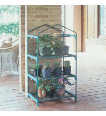 Serra Azalea - 3 ripiani - 70 x 50 x 125 cm - acciaio verniciato/PVC - verde/trasparente - Verdemax