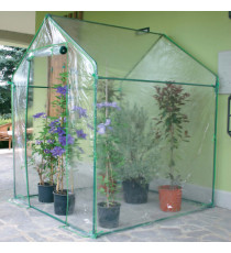 Serra Clematis - a casetta - 155 x 155 x 205 cm - acciaio verniciato/PVC - verde/trasparente - Verdemax