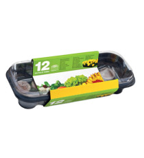 Serra con coperchio - con 12 pastiglie torba - 27 x 12 cm - Cwr