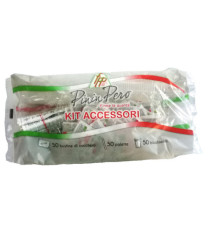 Serving kit - 50 bicchierini + 50 bustine zucchero + 50 palettine - FPP