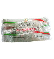Serving kit - 50 bicchierini + 50 bustine zucchero + 50 palettine - FPP