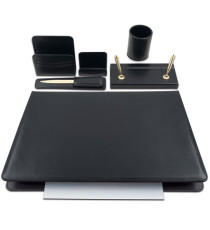 Servizio scrittoio Classic - similpelle - 6 componenti - nero - City Time Servizio scrittoio Classic - similpelle - 6 componenti - nero - City Time