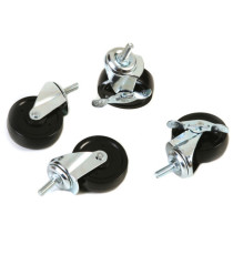 Set Archimede Light - 4 ruote per librerie - metallo e plastica - cromato - Serena Group