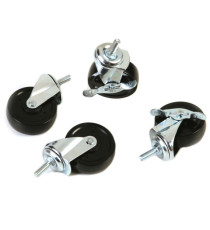 Set Archimede Light - 4 ruote per librerie - metallo e plastica - cromato - Serena Group