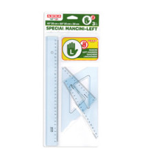 Set disegno per mancini - riga 30cm - squadre 45/60gradi  - Arda Set disegno per mancini - riga 30cm - squadre 45/60gradi  - Arda