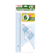 Set disegno per mancini - riga 30cm - squadre 45/60gradi  - Arda Set disegno per mancini - riga 30cm - squadre 45/60gradi  - Arda