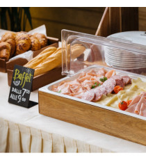 Set espositore buffet - 53 x 32 cm - acacia/melamina - naturale - Leone Set espositore buffet - 53 x 32 cm - acacia/melamina - naturale - Leone