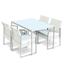 Set pranzo Bilbao - bianco/grigio - Garden Friend - set 5 elementi Set pranzo Bilbao - bianco/grigio - Garden Friend - set 5 elementi