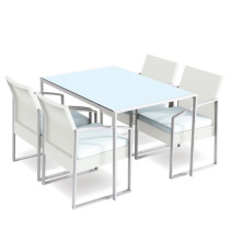 Set pranzo Bilbao - bianco/grigio - Garden Friend - set 5 elementi Set pranzo Bilbao - bianco/grigio - Garden Friend - set 5 elementi
