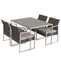 Set pranzo Bilbao - nero/grigio - Garden Friend - set 5 elementi Set pranzo Bilbao - nero/grigio - Garden Friend - set 5 elementi