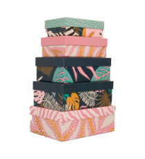 Set scatole regalo - dimensioni assortite - fantasia Breeze - conf. 5 pezzi Set scatole regalo - dimensioni assortite - fantasia Breeze - conf. 5 pezzi