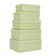 Set scatole regalo - dimensioni assortite - fantasia Green - conf. 5 pezzi