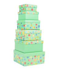 Set scatole regalo - dimensioni assortite - fantasia Memento - conf. 6 pezzi Set scatole regalo - dimensioni assortite - fantasia Memento - conf. 6 pezzi