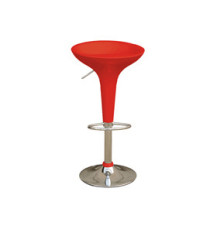 Sgabello bar - ABS/acciaio cromato - 35x45x55/78 cm - rosso - Serena Group