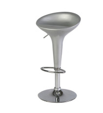 Sgabello Bar - in ABS e acciaio - H 55 / 78 cm - grigio - Serena Group