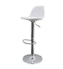 Sgabello Bobba - PPL acciaio cromato - 39 x 42 x 83 / 104 cm - bianco - Paperflow