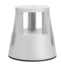 Sgabello Roll a step con ruote - 24 x 45 x 45 cm - grigio chiaro - Caimi