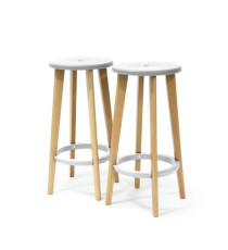 Sgabello Woody - bianco - Paperflow - set 2 pezzi