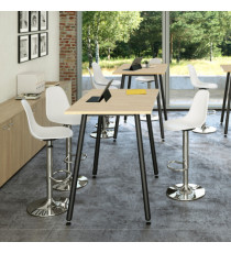 Tavolo alto Skinny Metal - 180 x 80 x 105 cm - nero/rovere