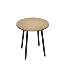 Tavolo alto tondo -  diametro 100 - H 105 cm - nero/rovere