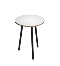 Tavolo alto tondo Skinny Metal - diametro 80 cm - H 105 cm - nero/bianco