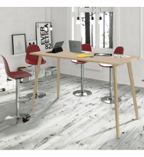 Tavolo alto Woody - 80 x 80 x 105 cm - rovere/bianco