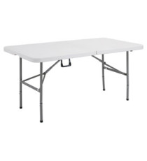Tavolo rettangolare - pieghevole - 152 x 76 x 74 cm - PE/acciaio verniciato - bianco/grigio - Serena Group