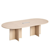 Tavolo riunione Agorà Direction - ovale - 140 x 120 x 73 cm - rovere