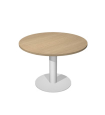 Tavolo riunione Agorà Direction - tondo - diametro 100 cm - H 73 cm - gamba metallo - rovere