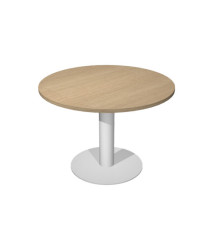 Tavolo riunione Agorà Direction - tondo - diametro 120 cm - H 73 cm - gamba metallo - rovere