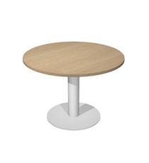 Tavolo riunione Agorà Direction - tondo - diametro 80 cm - H 73 cm - gamba metallo - rovere