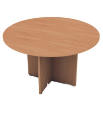 Tavolo riunione Easy - 4 posti - diametro 120 cm - altezza 72 cm - noce chiaro