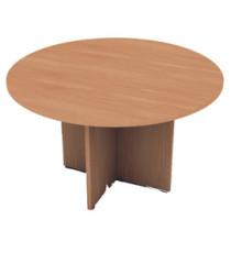 Tavolo riunione Easy - 4 posti - diametro 120 cm - altezza 72 cm - noce chiaro